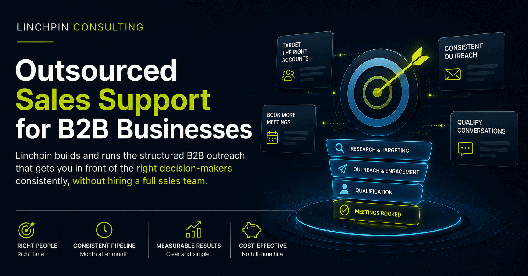 B2B sales support services by Linchpin Consulting for business growth and outreach.